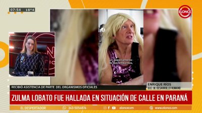 Zulma Lobato recibi&oacute; alojamiento tras ser encontrada en situaci&oacute;n de calle en Paran&aacute;